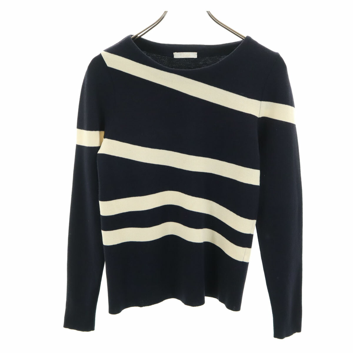 古着 Chloe クロエ イタリア製 長袖 ニット XS ネイビー レディース 【中古】｜Bellis