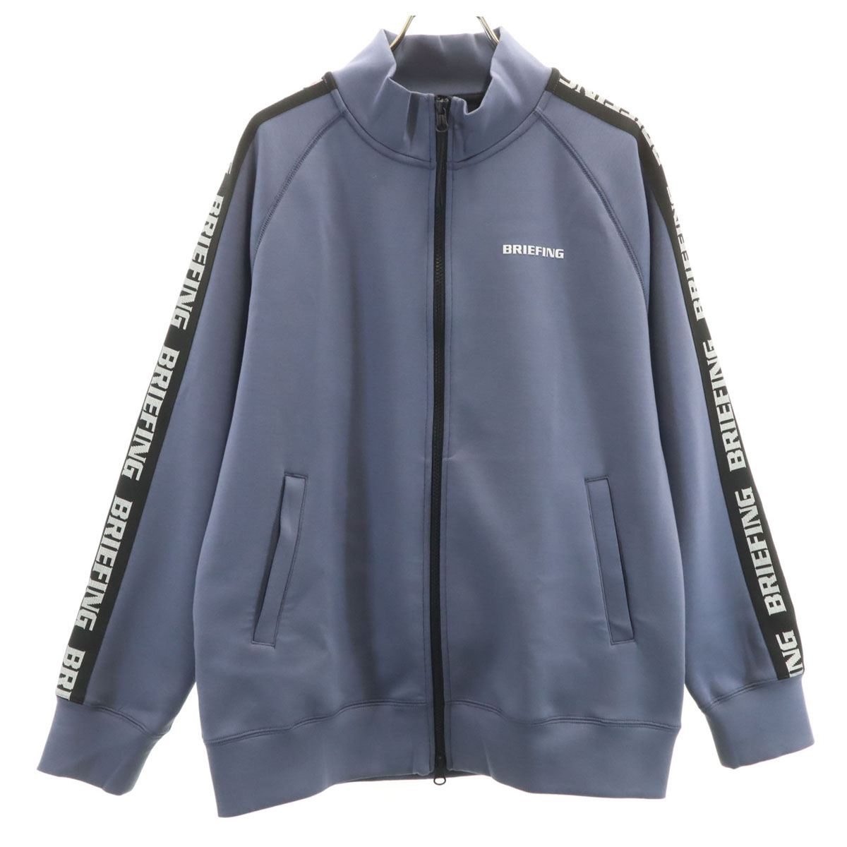 古着 美品 BRIEFING ブリーフィング ゴルフ ダンボール編み物 ジップジャケット M ネイビーグレー メンズ 【中古】 【PD】