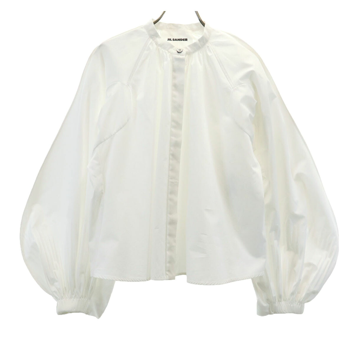 古着 JIL SANDER ジルサンダー イタリア製 長袖 ギャザー ブラウス 34 ホワイト シャツ レディース 【中古】|Bellis
