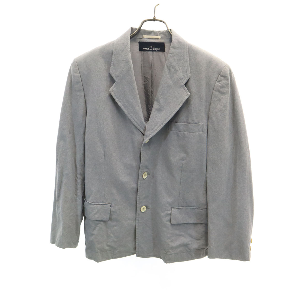 古着 tricot COMME des GARCONS トリココムデギャルソン 90s 年寄りの テーラードジャケット 薄墨色 メンズ 【中古】 コート・ジャケット-メンズファッション