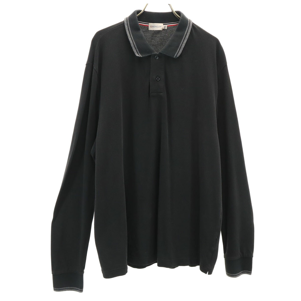 古着 MONCLER モンク軌跡 長袖 スポーツシャツ XXL 黒いこと メンズ 【中古】