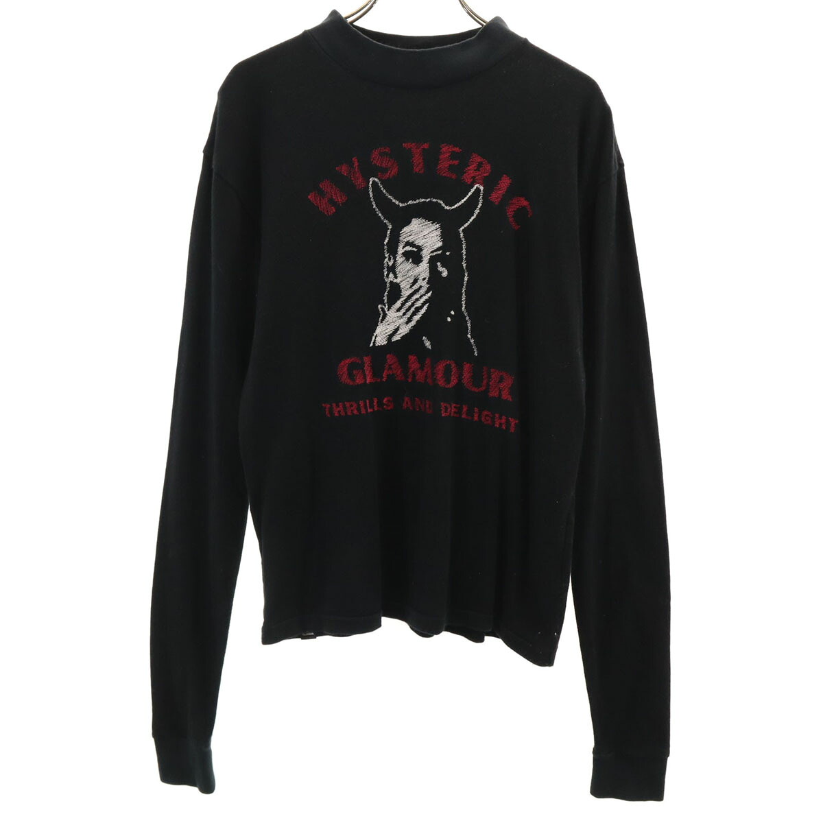古着 HYSTERIC GLAMOUR ヒステリックグラマー 日本製 長袖 プルオーバー FREE 黒いこと ロンT レディース 【中古】