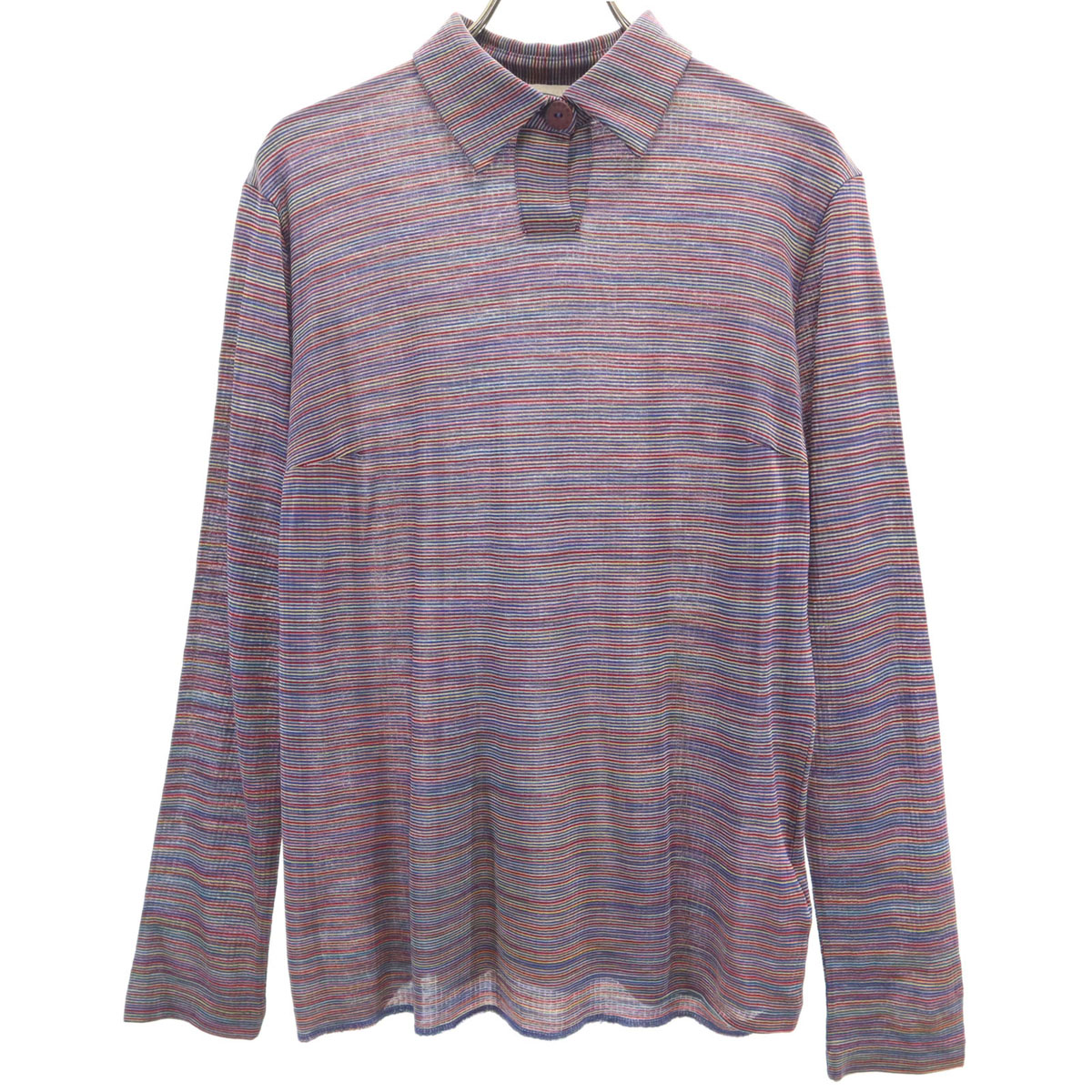 古着 MISSONI SPORT ミッソーニスポーツ イタリア製 間借り人柄 長袖 スポーツシャツ 44 マルチ レディース 【中古】