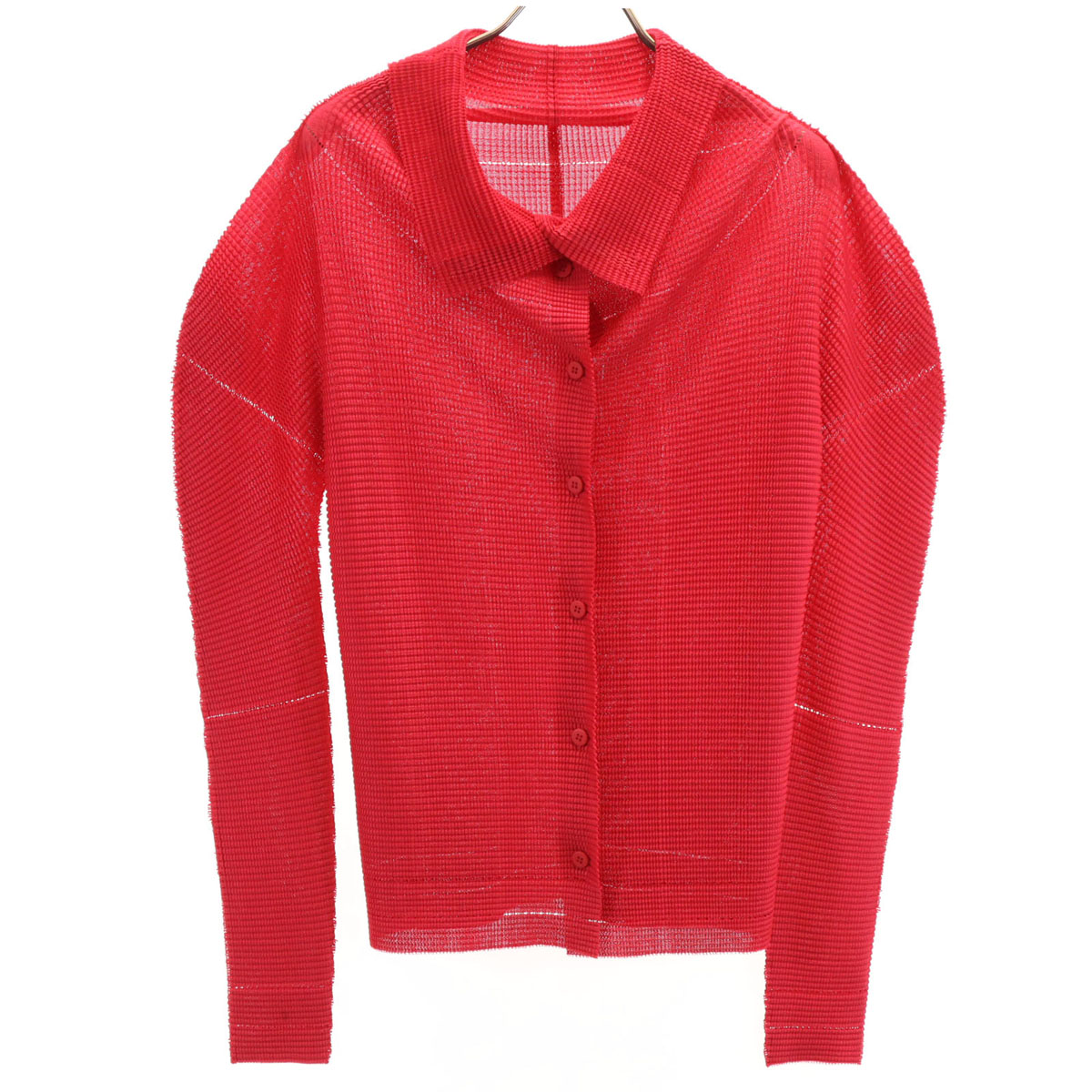 古着 美品 ISSEY MIYAKE me イッセイミヤケミー 長袖 筋目 プルオーバー 赤いこと系 レディース 【中古】