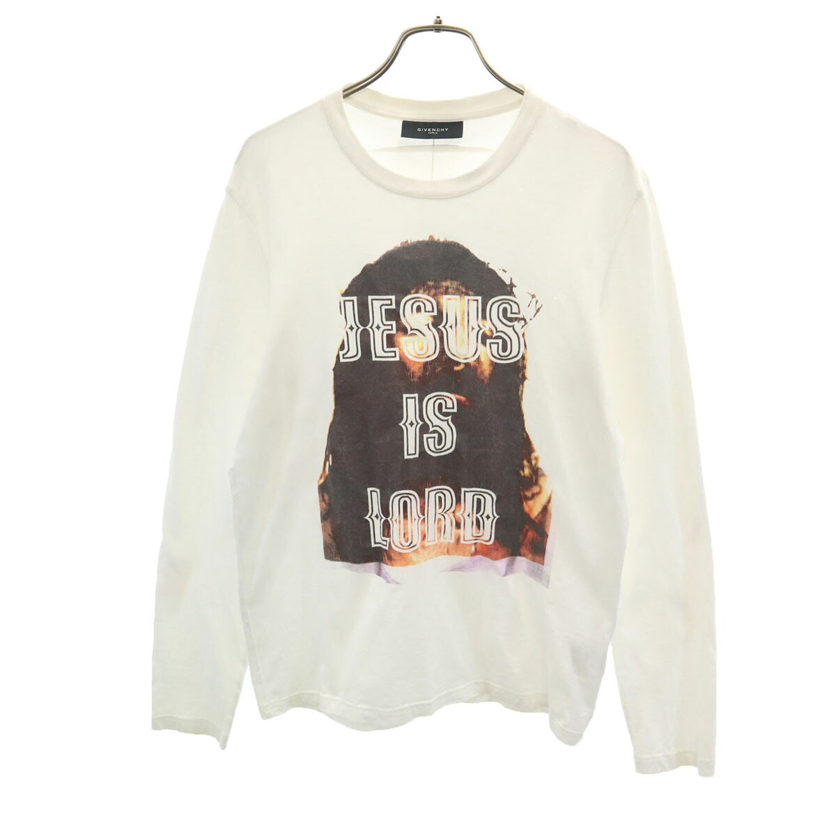 古着 GIVENCHY ジバンシィ イタリア製 JESUS IS LORD 長袖 Tシャツ XS ホワイト ロンT メンズ 【中古】｜Bellis