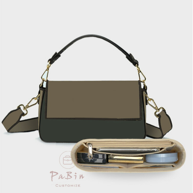 バッグインバッグ Fendi BAGUETTE 対応 フェルト 自立 軽い インナーバッグ フェンディ対応 レディース フェルト素材 ポリエステルフェルト ツールボックス 仕切り 母の日 カスタマイズ バッグ 内部 底 汚れ防止 BagCare