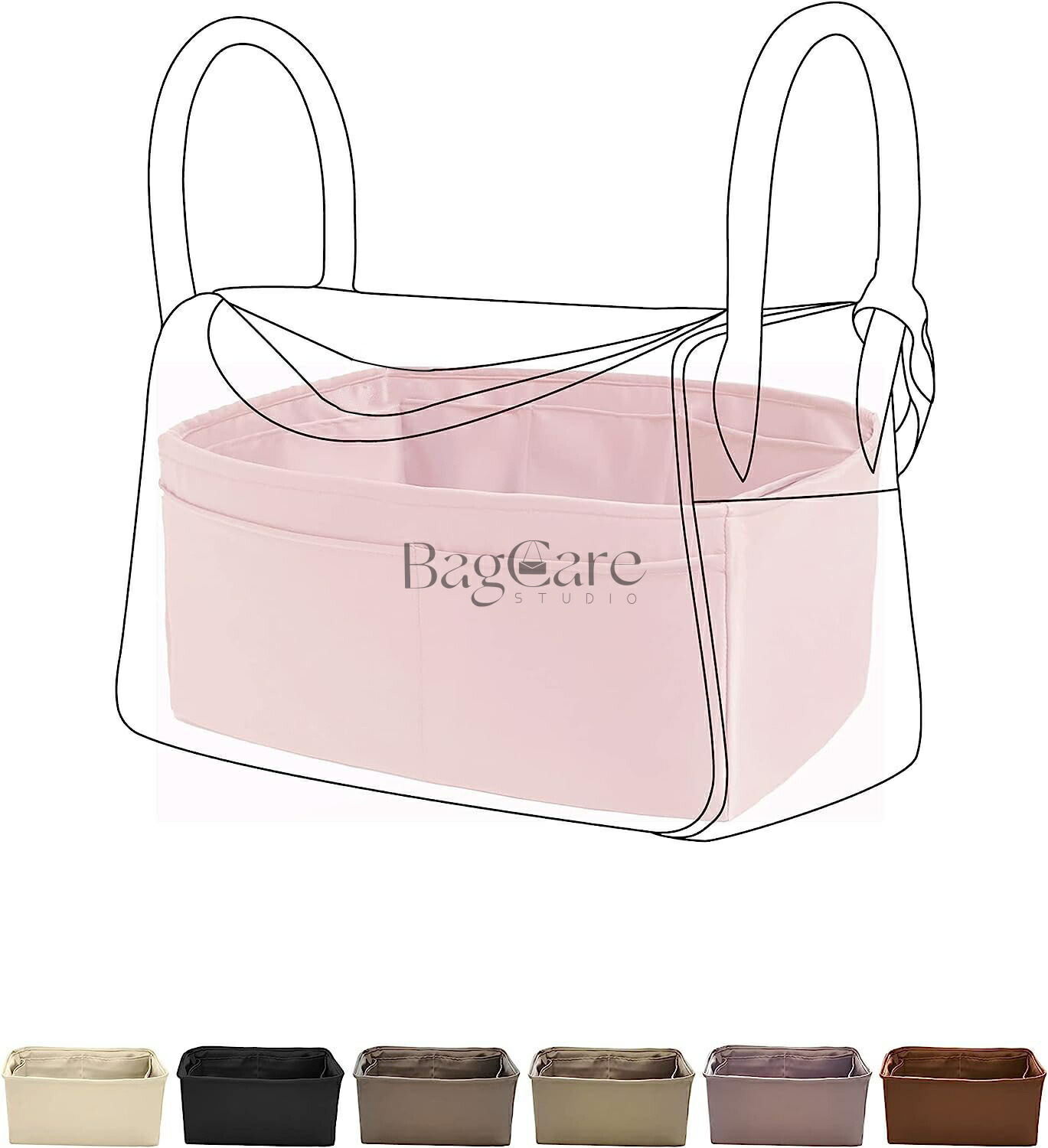 バッグインバック 下着類御徒面子 Hermes Lindy 19/26/30/34 bags 御前上等絹 繻子 トートバッグ カスタマイズ  定制 カスタマイズ  BagCare