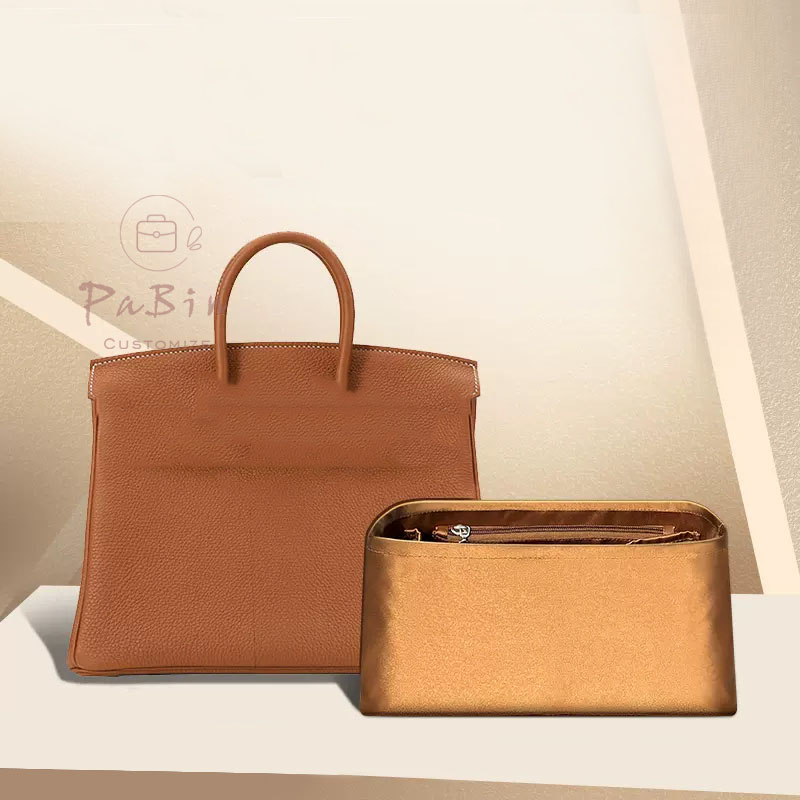 バッグインバッグHermes Birkin 対応 軽量 自立 インナーバッグ 高級絹 チャック付き 小さめ 大きめ バッグの中 整理 整頓 通勤 旅行バッグ カスタマイズ　定制 カスタマイズ バッグ 内部 底 汚れ防止 BagCare