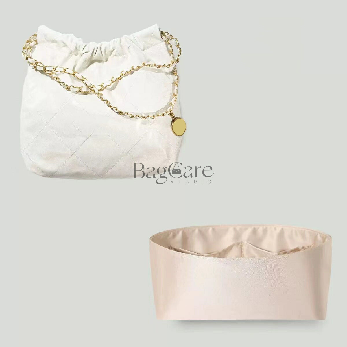 【P10倍★百貨店SALE押さえる】バッグインバック 下着類御徒面子 Chanel  22 bag相応う 御前上等絹 繻子 地絹 トートバッグ用 カスタマイズ  定制 カスタマイズ  BagCare