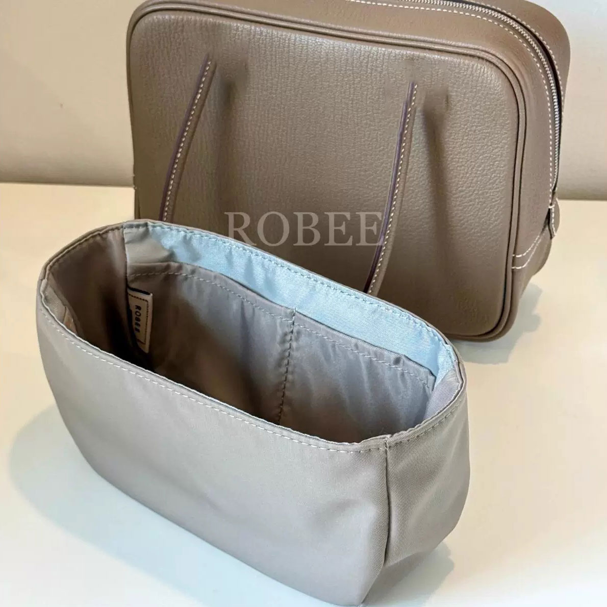 バッグインバッグ エルメス ミニ プリュム 21対応 Hermes Plume21対応 軽量 自立 インナーバッグ 小さめ 大きめ バッグの中 ナイロン 整理 整頓 通勤 旅行バッグ カスタマイズ 定制 バッグ 内部 底 汚れ防止 BagCare