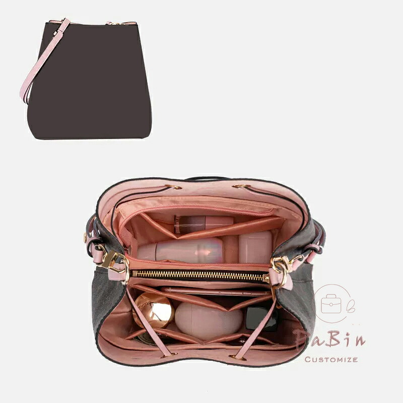 バッグインバッグ ルイヴィトン Louis Vuitton neonoe対応 軽量 自立 インナーバッグ チャック付き 小さめ 大きめ バッグの中 ナイロン整理 整頓 通勤 旅行バッグ カスタマイズ　定制 カスタマイズ バッグ 内部 底 汚れ防止 BagCare