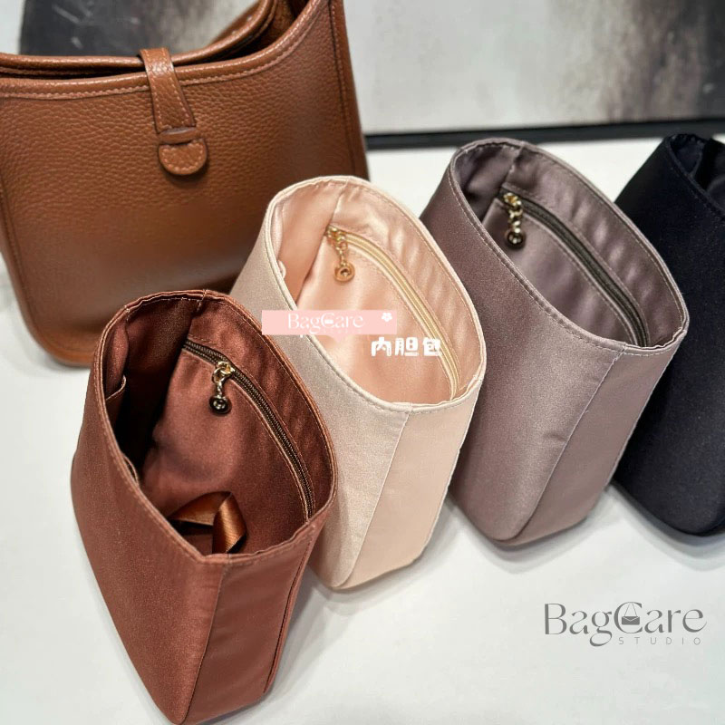 バッグインバッグ エルメス対応 Hermes Evelyne16/29対応 インナーバッグ 高級シルク 軽量 自立 仕切り 収納 バッグの中 整理 整頓 通勤 旅行バッグ 防水 水洗可能 カスタマイズ バッグ 内部 底 汚れ防止 BagCare