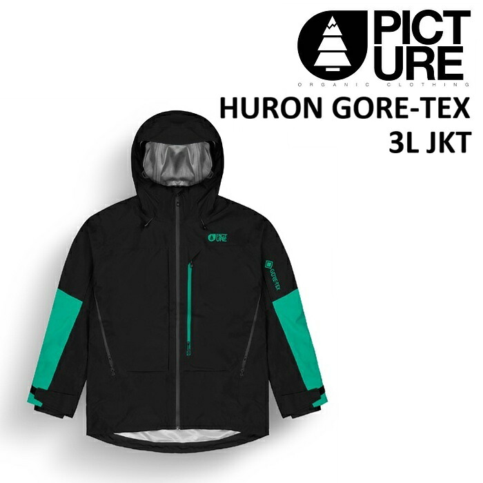 25-26 PICTURE 活動写真 HURON GORE TEX 3L JACKET 上衣 BLACK 御召しもの メンズ スノーボード 平間和徳 ラマお師匠さん