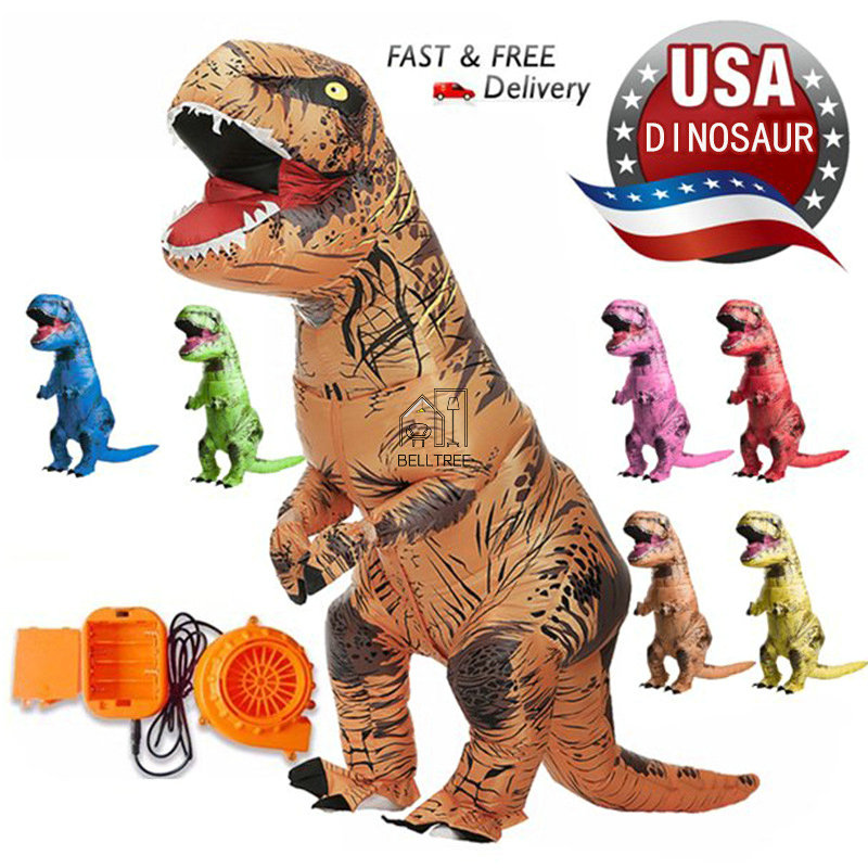 ハロウィン コスプレ 衣装 おもしろコスプレ おもしろコスチューム 空気 膨らむ インフレータブルコスチューム おもしろ 衣装 着ぐるみ コスチューム ダイナソー 恐竜 ジュラシックパーク ティラノサウルス 仮装 パーティー 子供用 大人用 膨らむ 送風機付き 7,120円