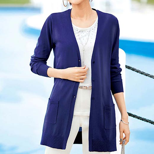 楽天市場 最大1000円offクーポン配布中 アウトレット ニットカーディガン M L Ll 3l ランダムストライプ柄ロングカーディガン ベルーナ Belluna 40代 50代 60代 レディースミセス 大人 ファッション 秋冬服 ニット カーディガン カーデ 羽織り 長袖 体型カバー