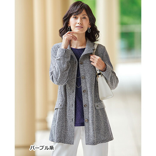 楽天市場 最大600円offクーポン配布中 小さいサイズ アウター 羽織り M L Ll 杢調素材ジャケットアンサンブル M Ll 40代 50代 60代 ファッション レディースファッション 大人 ミセス ベルーナ Belluna 春 春服 小さいサイズ アウター 羽織り ジャケット コート