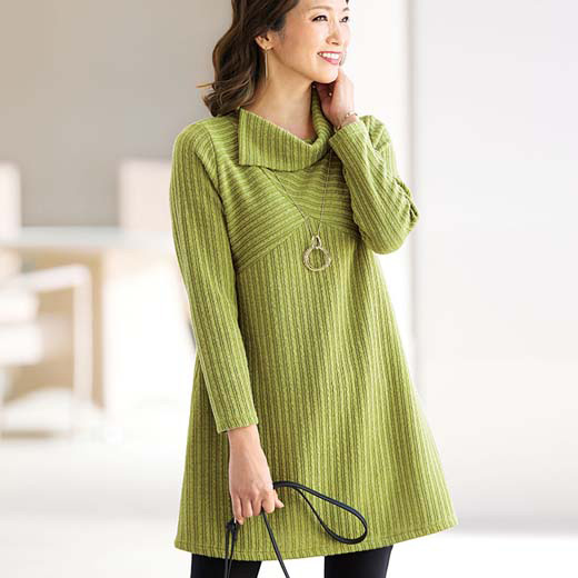 チュニック 3l 4l 5l リブカットソー衿デザインチュニック 3l 5l ベルーナ Belluna 40代