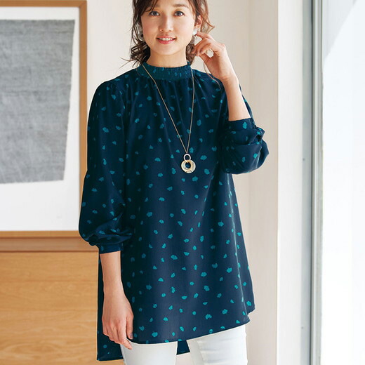 チュニック M L Ll すぽっと楽ちんプリントチュニック M Ll ベルーナ Belluna 40代 50