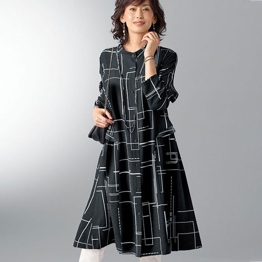 チュニック 3l 4l 5l ビンテージ調素材幾何プリントワンピースチュニック 3l 5l ベルーナ Belluna 40代 50代 60代 ミセス 大人 ファッション レディース 春 春服 シャツ ブラウス 体型カバー Off チュニック 3l 4l 5l ビンテージ調素材幾何プリントワンピースチュニック 3l 5l ベルーナ Belluna 40代 50代 60代 ミセス 大人 ファッション レディース 春 春服 シャツ ブラウス 体型カバー Off