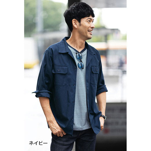 シャツ M L Ll ビンテージ調ミリタリーシャツ M Ll ベルーナ 40代 50代 60代 メンズ 紳士 大人 メンズファッション ベルーナフォーメン トップス 春 春服 半袖 当店だけの限定モデル