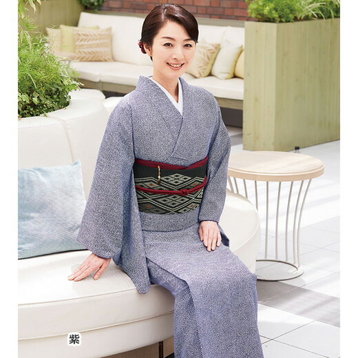 限定価格セール 小紋 合繊おしゃれ小紋６点セット 袷仕立 S Bl ベルーナ 40代 50代 60代 レディースファッション ミセス レディース 和装 花の姿 着物 帯 セット 6点セット 軽装帯 初心者 洗える着物 大きい 小さい サイズ 袷 女性 プレタ着物 仕立上り