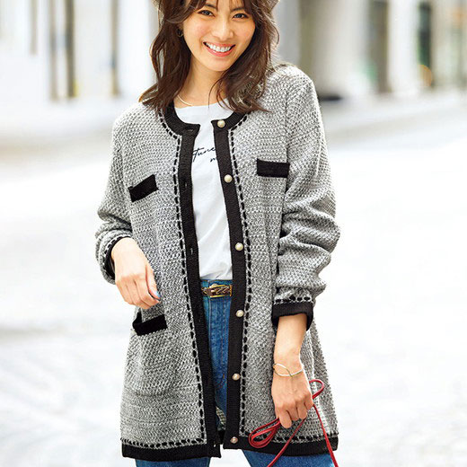 楽天市場】Belluna（ベルーナ） ニットジャケット ONでもOFFでも