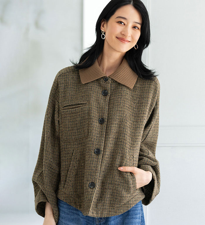 ＼まとめ買い最大20％OFFクーポン／ショートコート レディース 軽いまではいらない日に　ウール調ショートコート 2025冬 ベルーナ belluna M～5L 4,744円