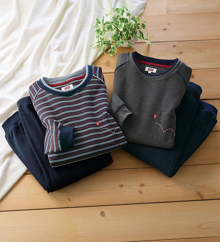 ＼まとめ買い最大20％OFFクーポン／パジャマ メンズ 【２着組】＜エドウイン＞肌側綿１００％長く使えるパジャマ(S～3L) 2025秋冬 ベルーナ belluna秋冬 ルームウェア 部屋着 ナイトウェア ホームウェア ★レビュー企画対象