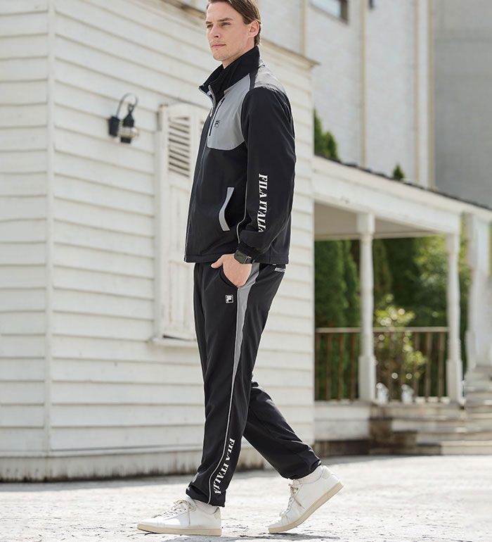 \まとめ買いクーポン配布中!/メンズジャージ メンズ <フィラ>アクティブストレッチウィンドスーツ 2026秋 belluna ベルーナ S-3L|ベルーナ