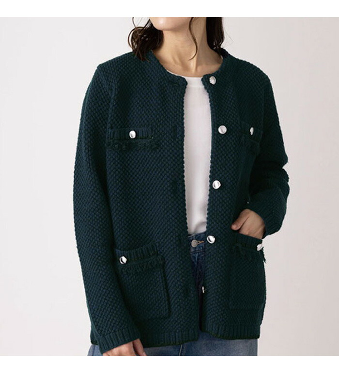 楽天市場】Belluna（ベルーナ） ニットジャケット ONでもOFFでも