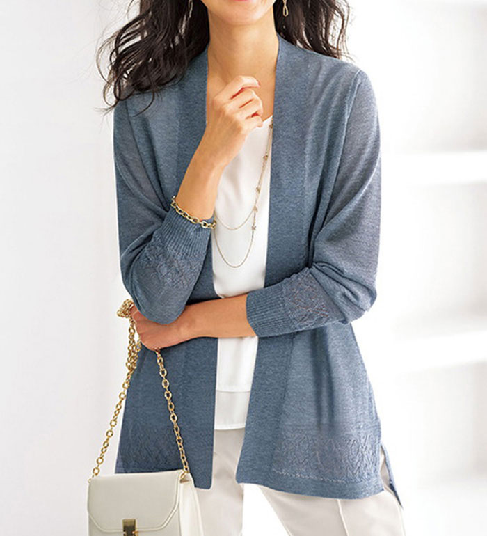 楽天市場】ニットトッパー ウールカシミヤリブ使いロング