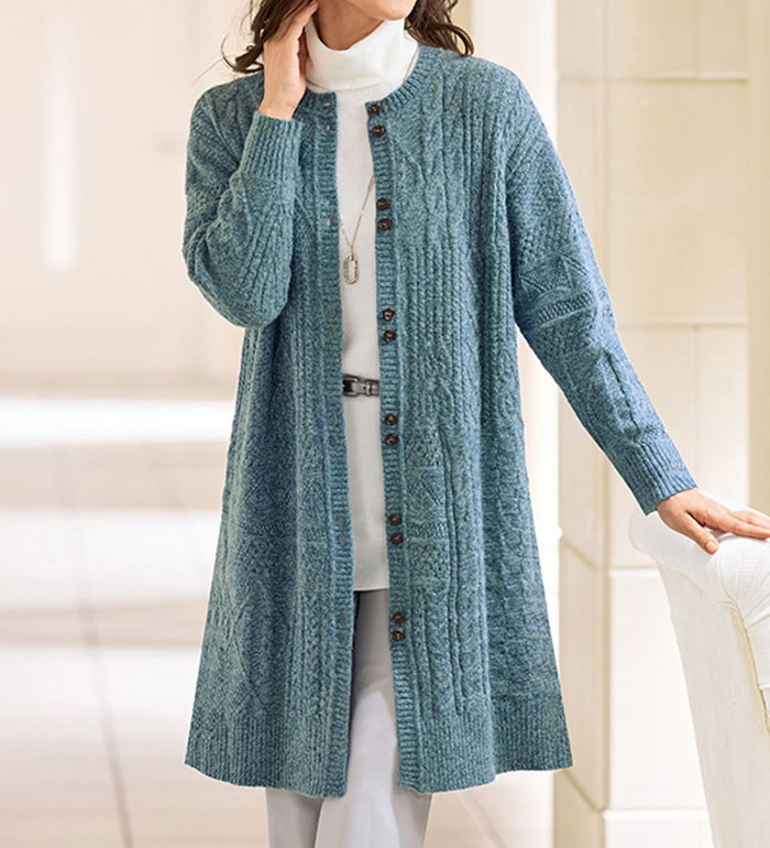 楽天市場】ニットトッパー ウールカシミヤリブ使いロング