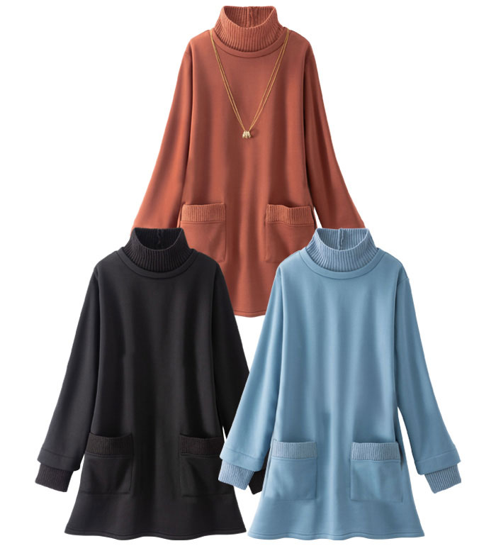 ニットプルオーバー M L LL 3L 4L 5L 【3色組】レイヤード風技ありプルオーバー(M~5L) ベルーナ belluna 40代 50代 60代 ミセス 大人 レディース インナーコレクション 冬 ニット トップス