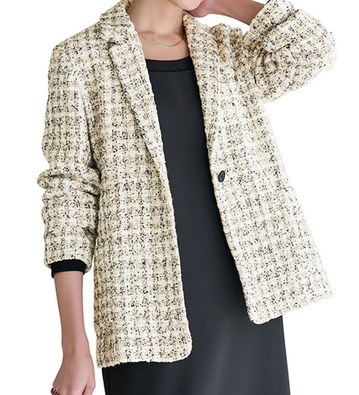 ＼まとめ買い最大20％OFFクーポン／ジャケット M L LL 3L ツイードジャケット(M～3L) ベルーナ ラナン RANAN 30代 40代 50代 レディース 秋冬 秋冬服 アウター 羽織 コート 7,032円