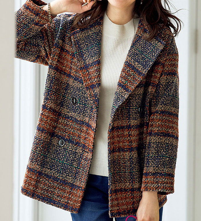 楽天市場】ハーフコート ワイドがトレンド！ビッグチェック柄コート(M