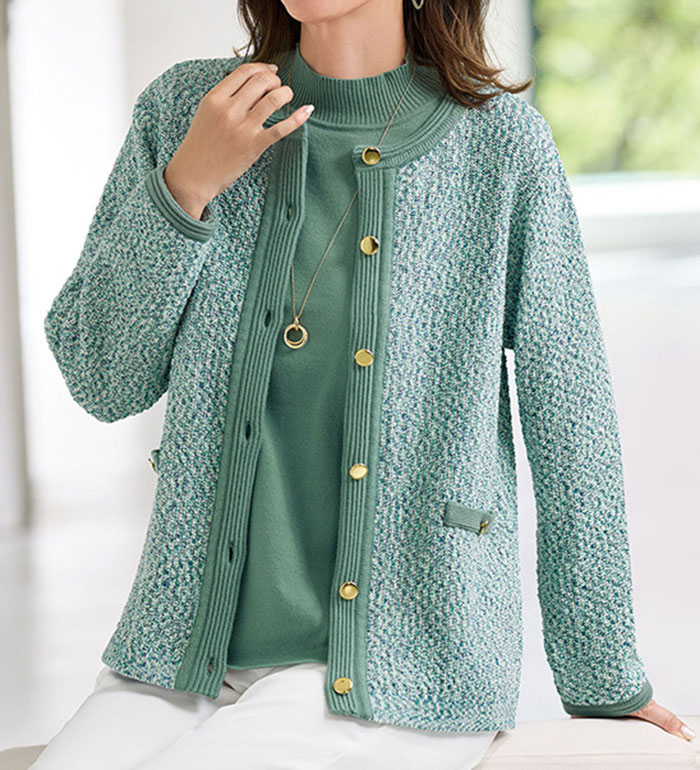 Y's フード付きグレージャケットとセーターのアンサンブル Y´s フード付きグレージャケットとセーターのアンサンブル