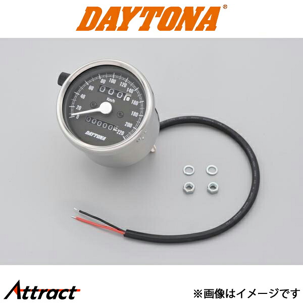 デイトナ バイク用 機械式スピードメーター φ60 ホワイトLED照明 バイク 15634 DAYTONA