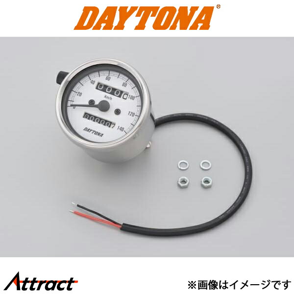 デイトナ バイク用 機械式スピードメーター φ60 ホワイトLED照明 バイク 15635 DAYTONA