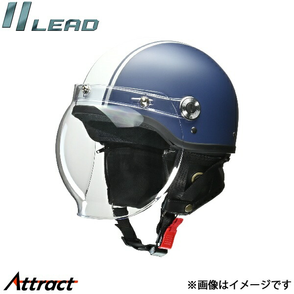 リード工業 CROSS CR-760 ハーフヘルメット マットネイビー×ホワイト フリーサイズ (57～60cm未満) 125cc以下用 LEAD バイク用品