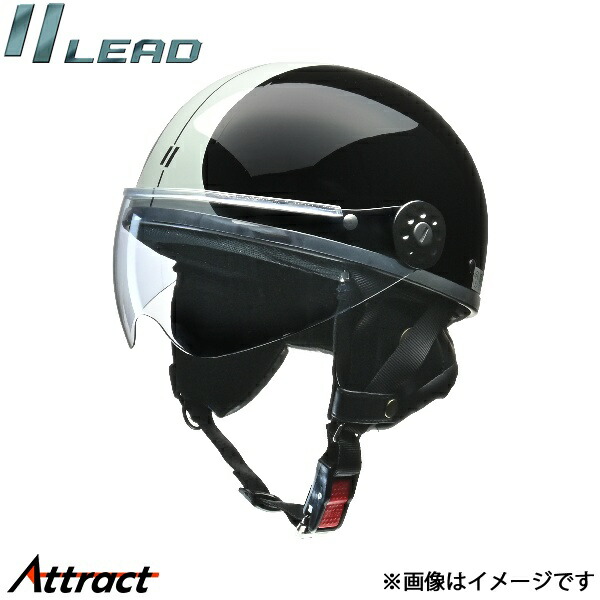リード工業 LEAD O-ONE ハーフヘルメット ブラック×シルバー フリーサイズ (57～60cm未満) 125cc以下用 LEAD バイク用品