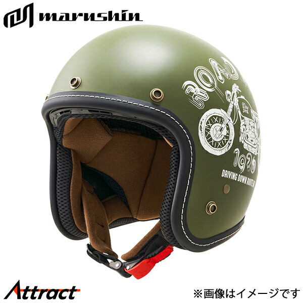 マルシン工業 MCJ5 ロードフォーク オープンジェットヘルメット マットオリーブ L(59～60cm) 03006548 MARUSHIN ヘルメット