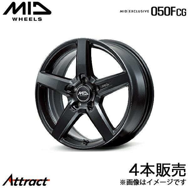 MID エクスクルーシブ 050F フォレスター SK5/SK9/SKE アルミホイール 4本(18×7J 5-114.3 +48 カットグラファイト)マルカ EXCLUSIVE 050F Cut Graphite|Attract