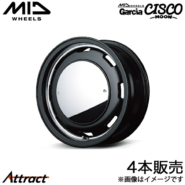 MID ガルシアシスコムーン ランドクルーザープラド 150系 アルミホイール 4本(17×8J 6-139.7 +20 セミグロスブラック+リムヴァーレイポリッシュ)マルカ Garcia CISCO MOON