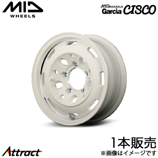MID ガルシアシスコ タントExe/Exeカスタム L455S/L465S アルミホイール 1本(15×4.5J 4-100 +45 オールドイングリッシュホワイト+リムヴァーレイポリッシュ)マルカ Garcia CISCO