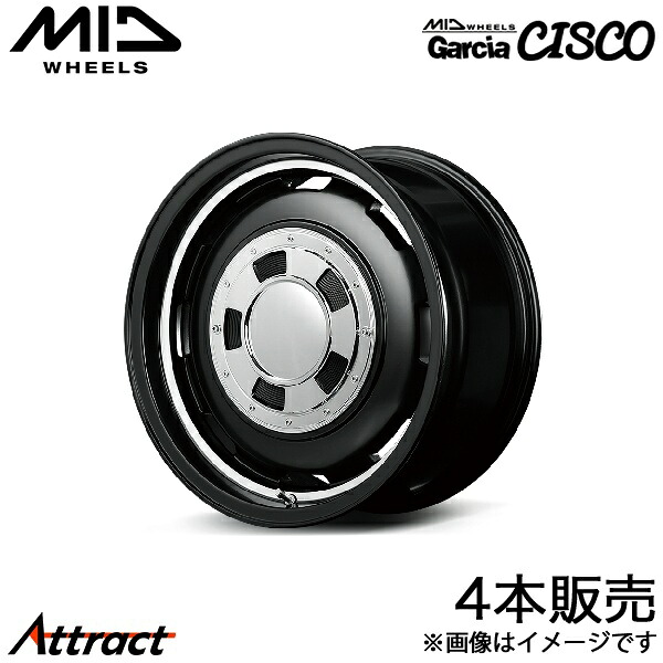 MID ガルシアシスコ ランドクルーザープラド 150系 アルミホイール 4本(17×8J 6-139.7 +20 セミグロスブラック+リムヴァーレイポリッシュ)マルカ Garcia CISCO