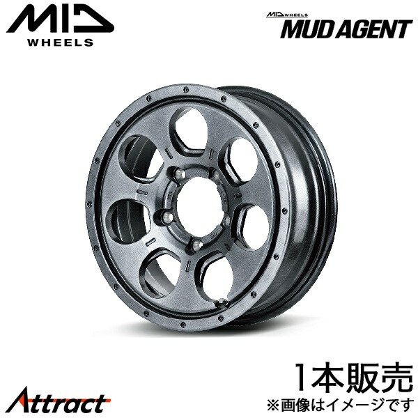 MID マッドエージェント ジムニー JB64W アルミホイール 1本(16×5.5J 5-139.7 +22 メタリックグレー)マルカ MUD AGENT
