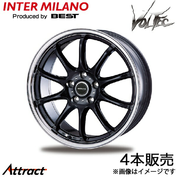 インターミラノ アヴェント FF-10 アルファード 40系 アルミホイール 4本(平座専用 17×6.5J 5-120 +40 ブラック/リムポリッシュ)