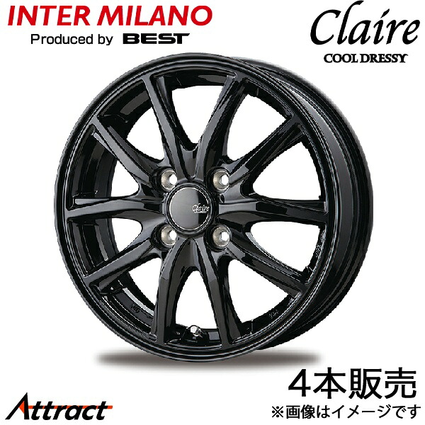 インターミラノ クレール GZ10 タント/タントカスタム LA600S アルミホイール 4本(15&times;4.5J 4-100 +45 ブラック)INTER MILANO CLAIRE GZ10｜Attract