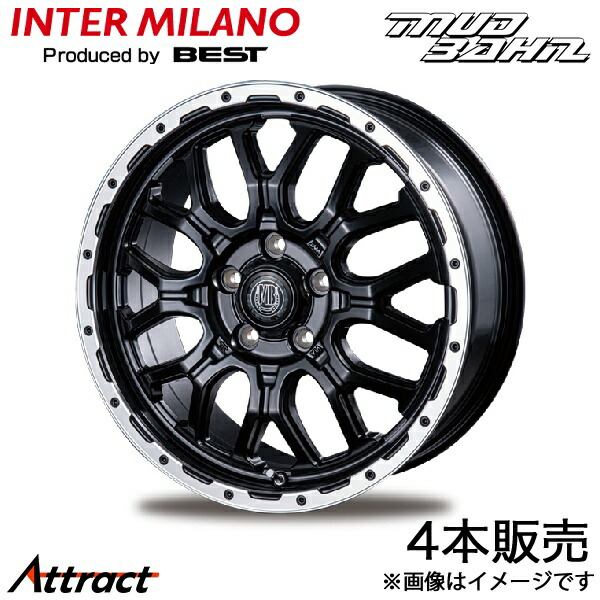 インターミラノ マットバーン XR-800M レイバック VN5 アルミホイール 4本(18×7.5J 5-114.3 +48 マットブラック/リム)INTER MILANO