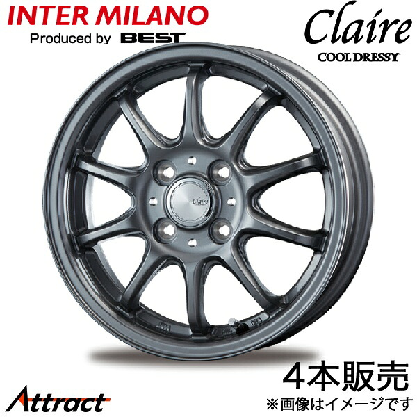 インターミラノ クレール ZT10 ノート 13系 アルミホイール 4本(15×5.5J 4-100 +50 ガンメタ)INTER MILANO CLAIRE ZT10 ホイール単体